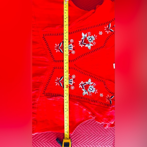 Knox Rose Red Embroidered Sleeveless Dress. Size M. - Picture 7 of 9